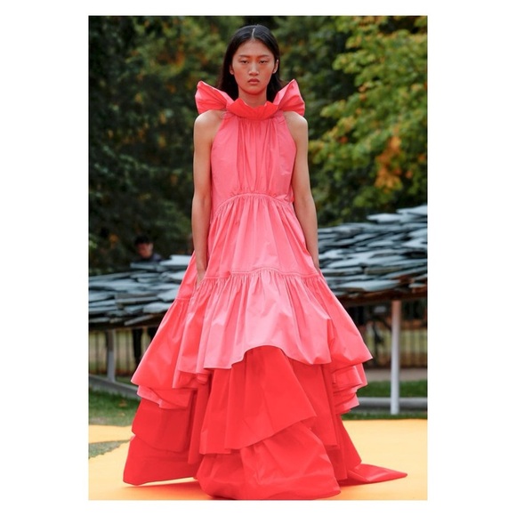 ROKSANDA Alessia dress ruffle coral peach salmon UK 6 US 2 oversize tiered NWT